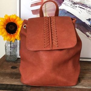 Tan Backpack with Gold Detailing
